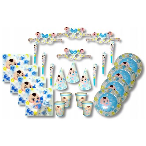 Zestaw urodzinowy Baby shower niebieski