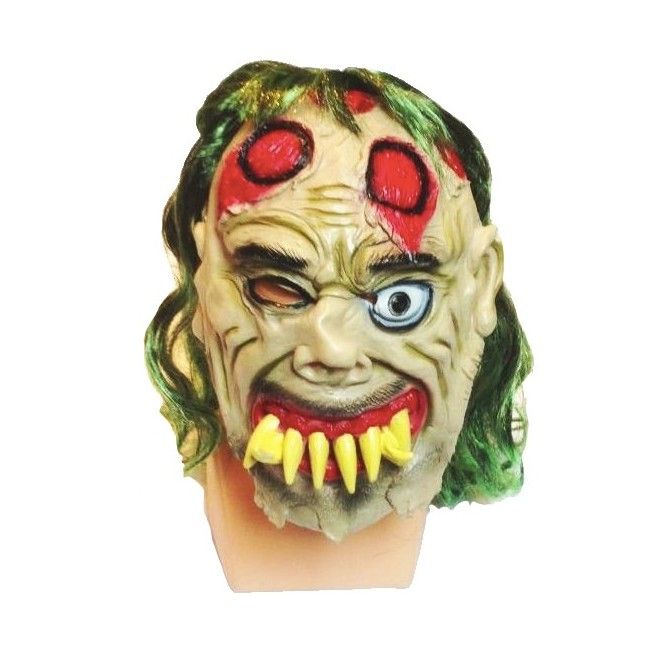 Maska Zombie z krzywym zgryzem - zielony