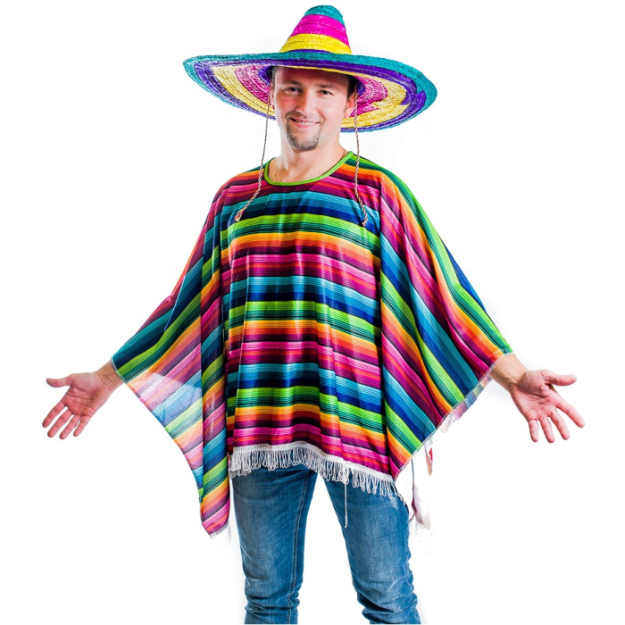 Zestaw Meksykanina (ponczo, sombrero) 2