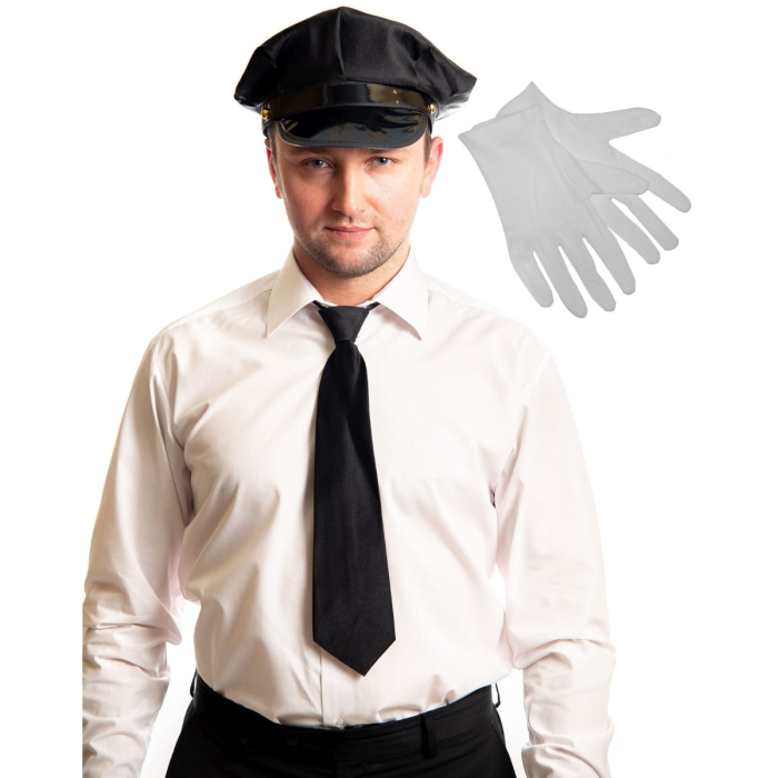 Zestaw szofera (czapka, krawat, rękawiczki)